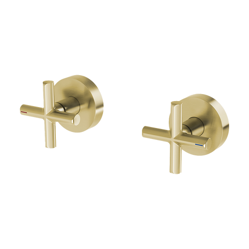 Vivid Slimline Plus Wall Top Assemblies 15mm Extended Spindles Brushed Gold Lead Free