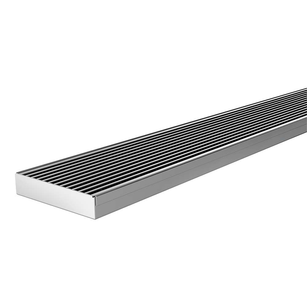 Phoenix Flat Channel Drain HG 100 x 750mm Outlet 90mm Stainless Steel