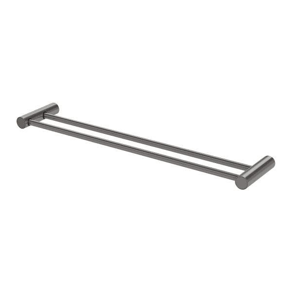 Vivid Slimline Double Towel Rail 600mm Brushed Carbon