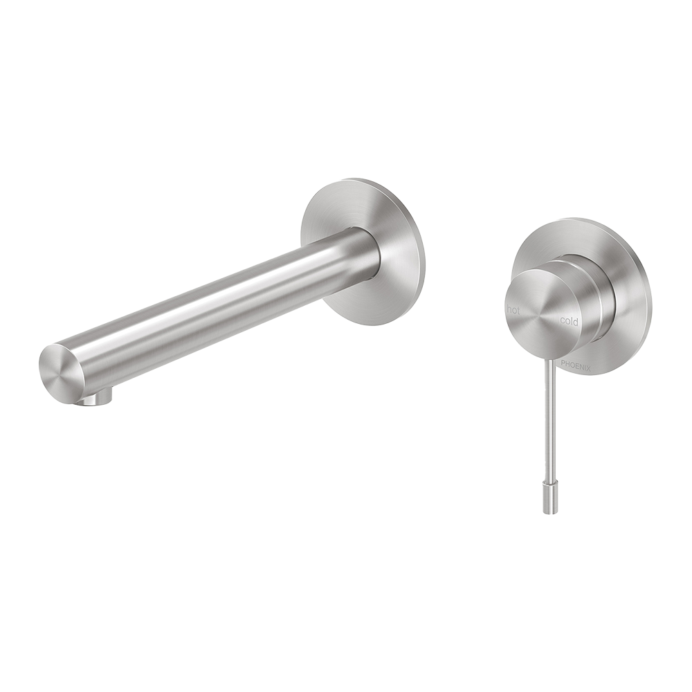 Vivid Slimline SS 316 Wall Basin / Bath Mixer Set 180mm Stainless Steel