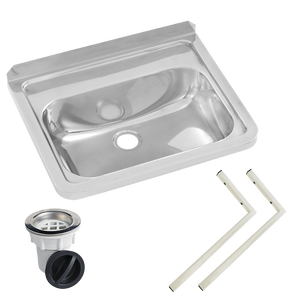 Wall Mounted Hand Basin No Tap Hole - Stainless Steel