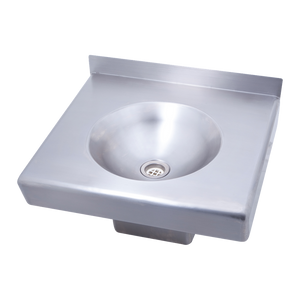 Square Disabled Compliant Wall Mounted Stainless Steel Hand Basin - Stainless Steel