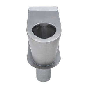 Wall Faced Long Drop Toilet Pan - Stainless Steel