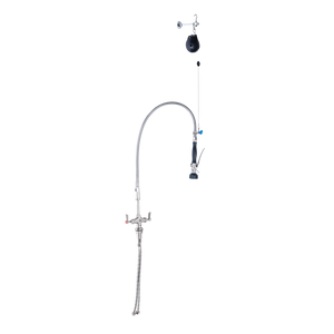 Stainless Steel Line Retractor Dual Hob Mounted Pre Rinse Unit - Stainless Steel