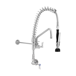 Compact Stainless Steel Single Wall Mount Pre-Rinse with 12-inch Pot Filler - Stainless Steel