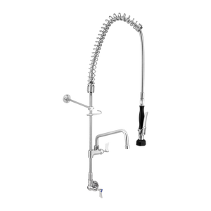 Stainless Steel Single Wall Mount Pre-Rinse with 12-inch Pot Filler - Stainless Steel