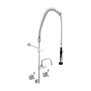 Stainless Steel Wall Stops And Elbow Pre Rinse Unit With 6-inch Pot Filler - Stainless Steel