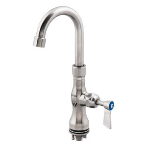 Single Control Bench Mount Body with 7-inch Gooseneck Swivel Spout - Stainless Steel