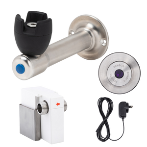 90 Degree Silicone Mouthguard Bubbler with Wall-Mount Sensor Mains Operated - Stainless Steel