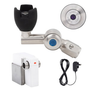 45 Degree Silicone Mouthguard Bubbler with Wall-Mount Sensor Mains Operated - Stainless Steel