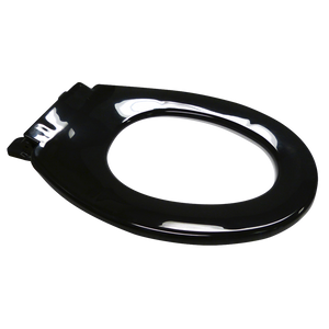 Anti Vandal Single Flap Closed Front Toilet Seat Black - Black
