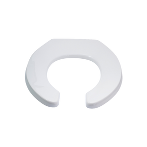 Single Flap Open Front Toilet Seat White - White