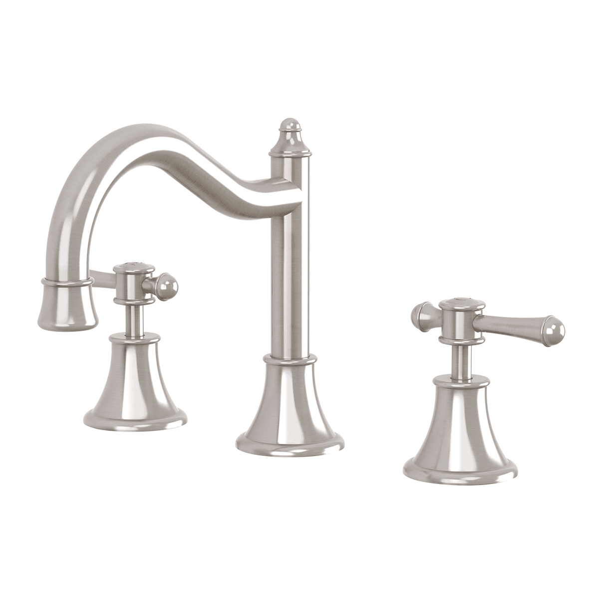 Nostalgia Lever Basin Set Shepherds Crook Brushed Nickel