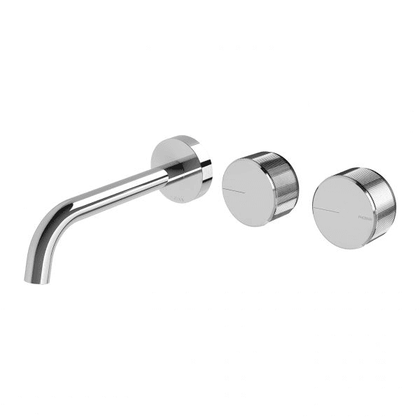 Axia Wall Basin / Bath Curved Outlet Hostess Set 180mm Chrome