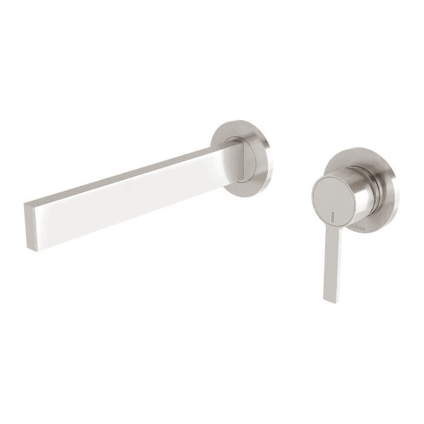 Lexi MKII Wall Basin Mixer Set 200mm Brushed Nickel