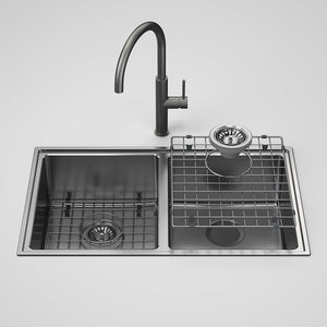 Urbane II Double Bowl Sink with Liano II Sink Mixer Gunmetal - Gunmetal