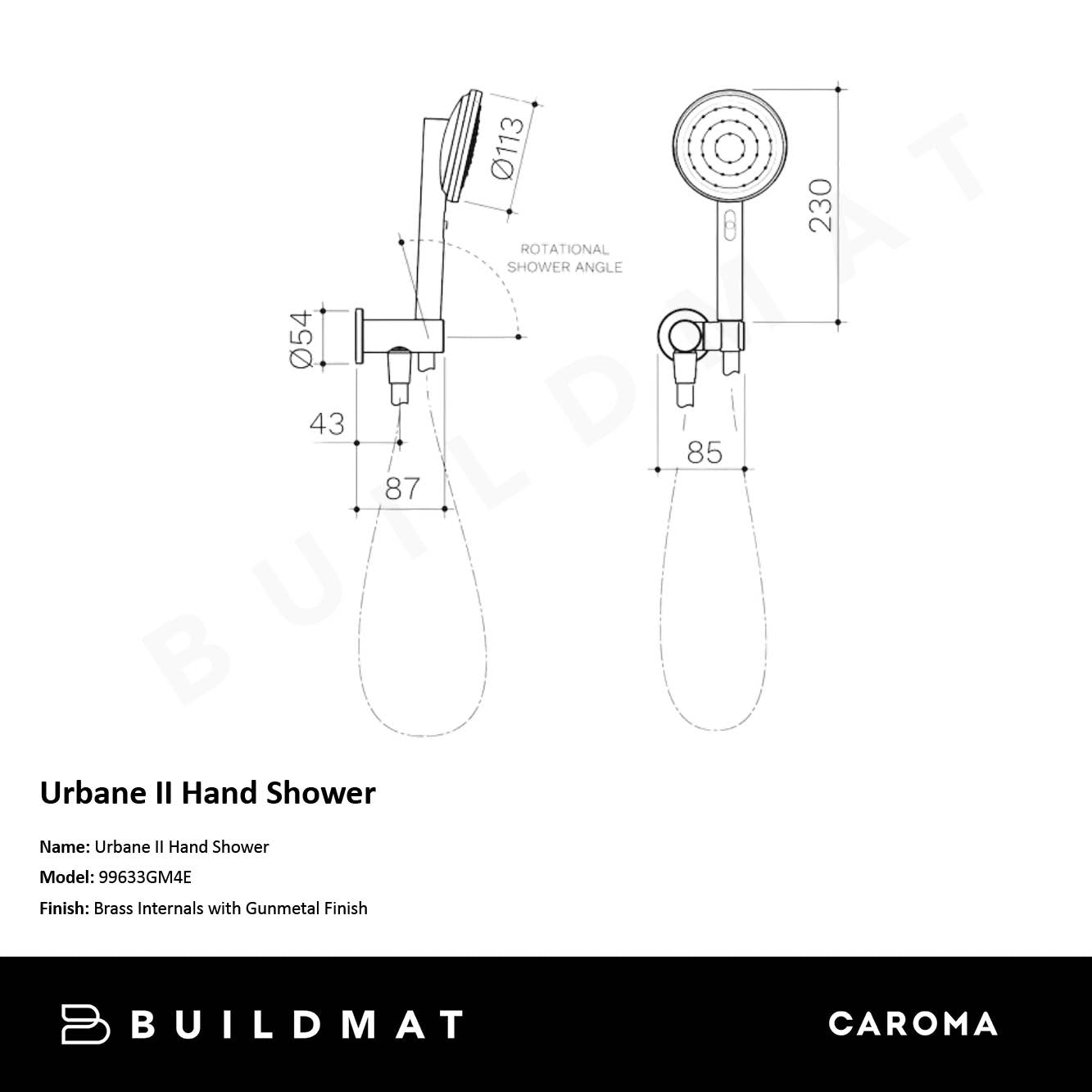 Urbane II Hand Shower Gunmetal