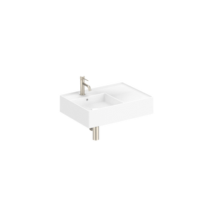 Teorema Wall Basin 600mm Left with 1 Tap Hole - Gloss White