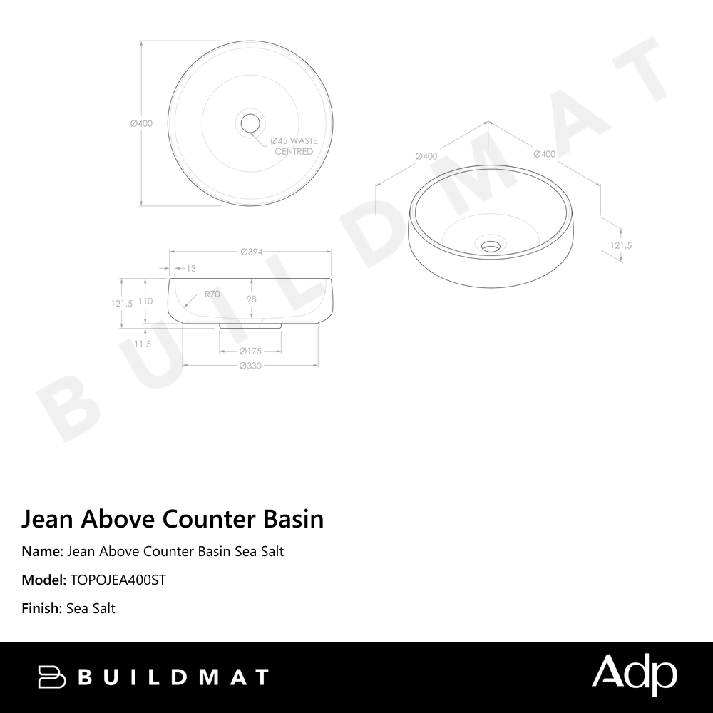 Jean Above Counter Basin Sea Salt