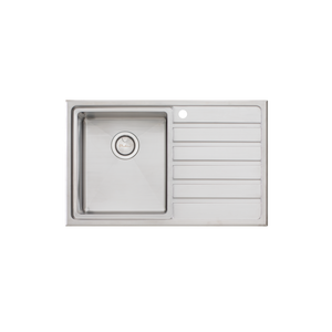 Apollo Single Bowl Sink With Drainer Left Stainless Steel - Stainless Steel