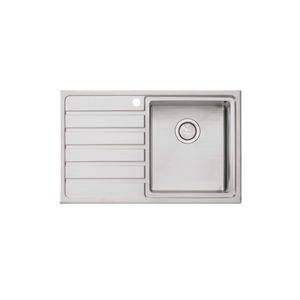 Apollo Single Bowl Sink With Drainer Right Stainless Steel - Stainless Steel