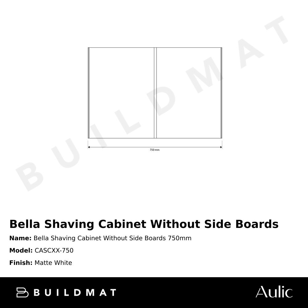 Bella Shaving Cabinet Without Side Boards 750mm