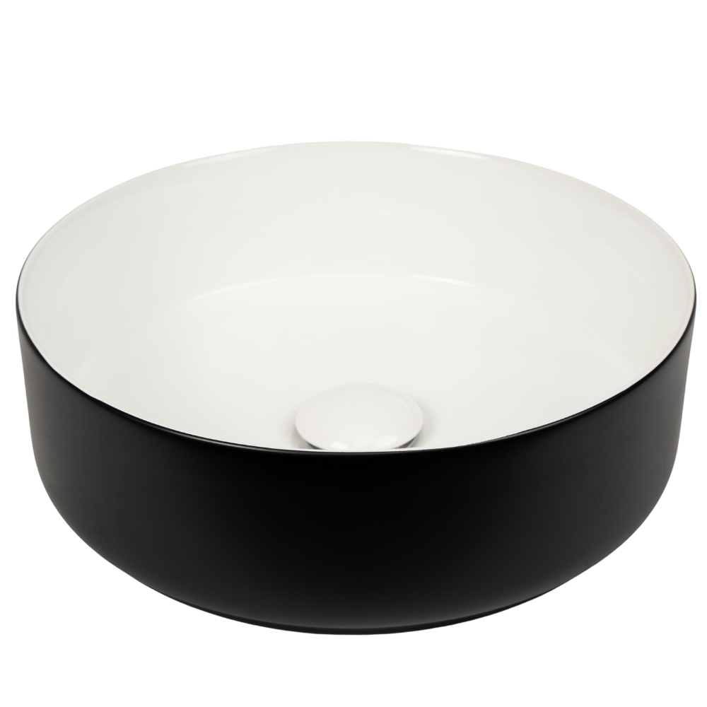 Gunay Matte Black and Matte White Circle Basin