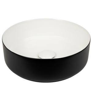 Gunay Matte Black and Matte White Circle Basin - Matte Black and White