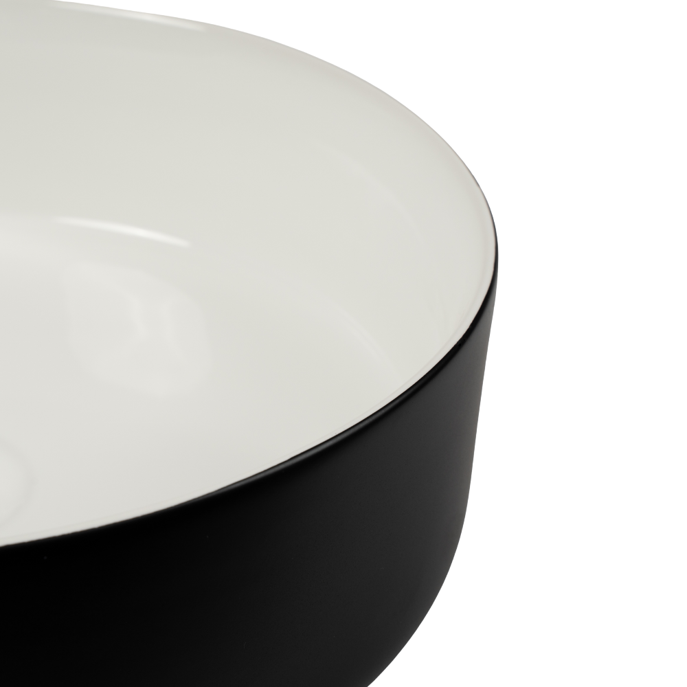 Gunay Matte Black and Matte White Circle Basin