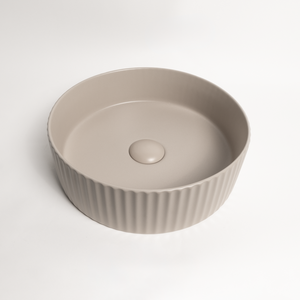 Camilla Fluted Matte Ecru Sand Basin - Matte Sand