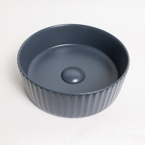Lula Mini Fluted Matte Blue Basin - Matte Blue