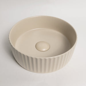 Lula Mini Fluted Matte Ecru Sand Basin - Matte Sand
