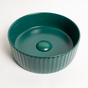 Lula Mini Fluted Matte Green Basin - Matte Green