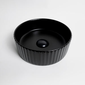 Lula Mini Fluted Matte Black Basin - Matte Black