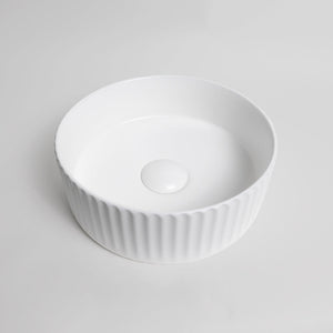 Lula Mini Fluted Matte White Basin - Matte White