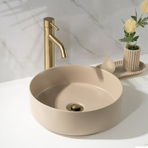 Nashi Matte Ecru Sand Circle Basin - Matte Sand