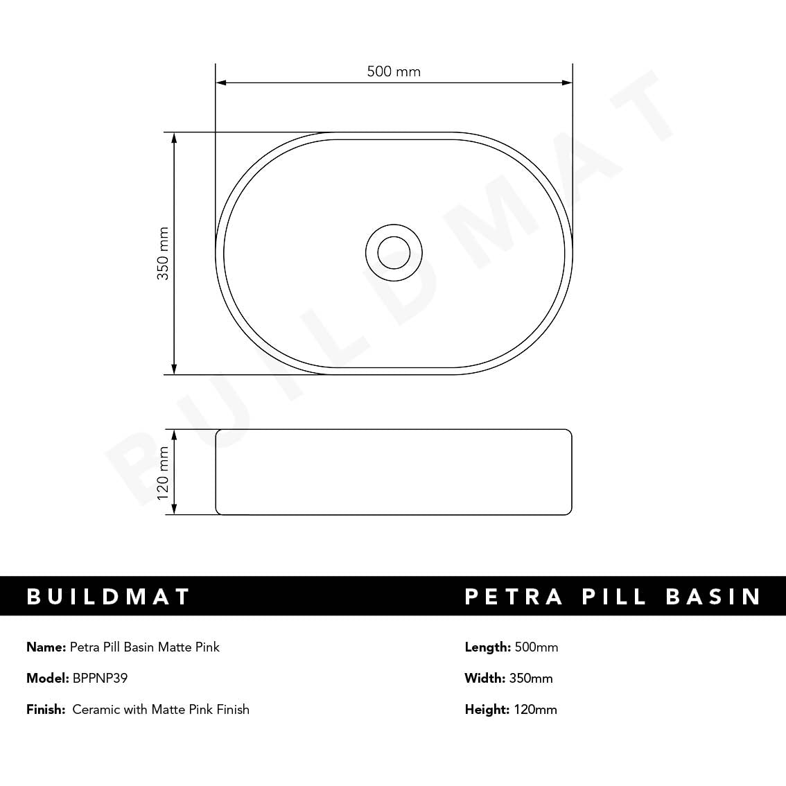 Petra Pill Matte Pink Basin
