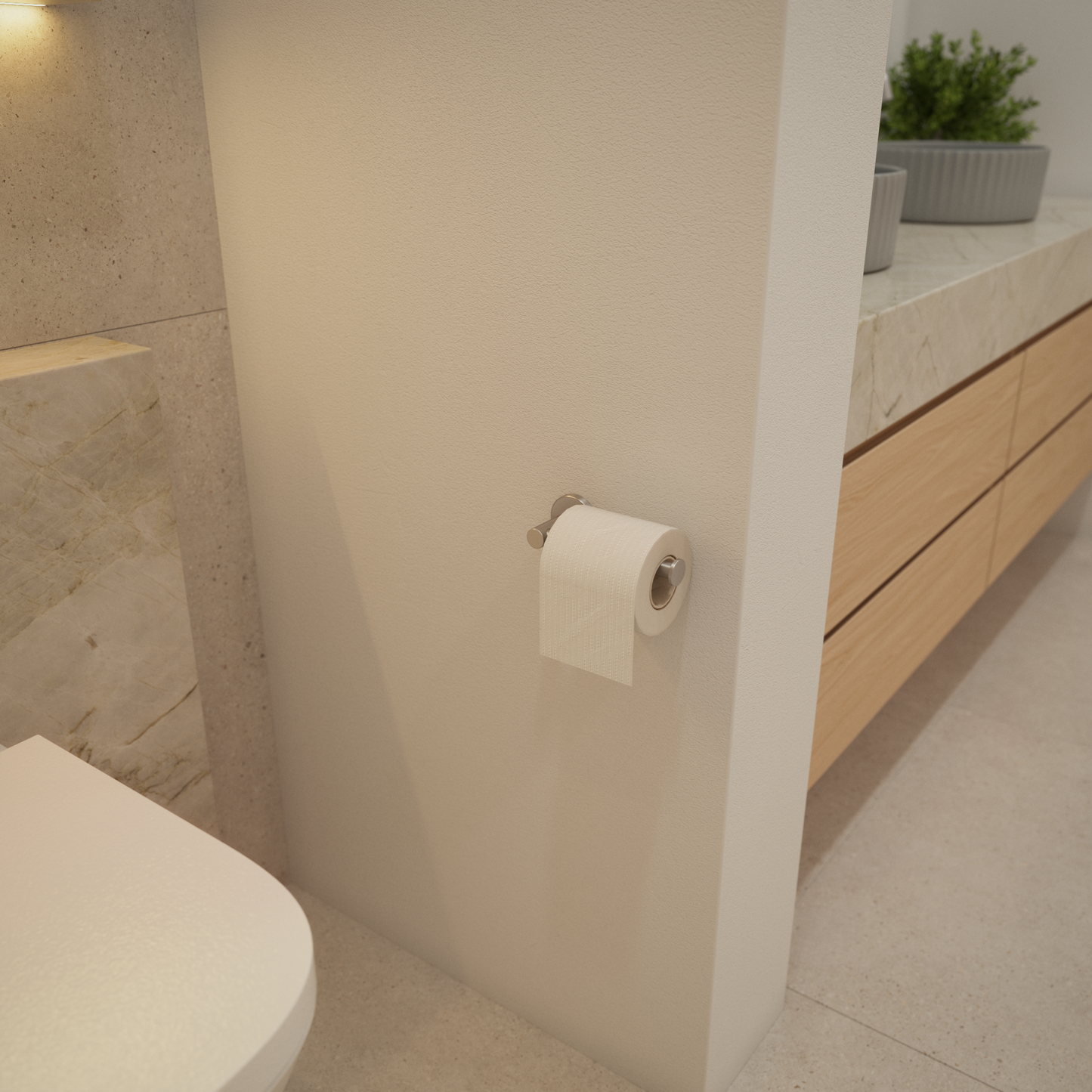 Farina Toilet Roll Holder Brushed Nickel