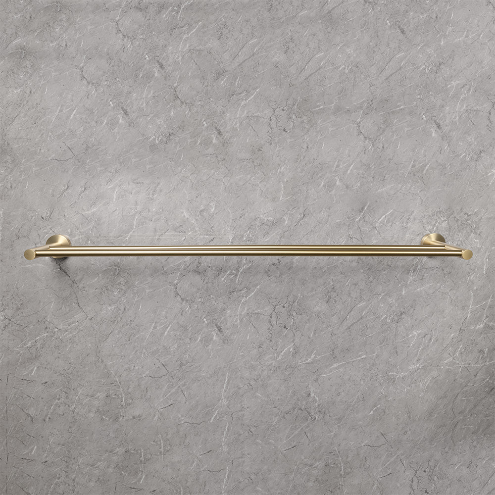 Farina 800 Double Towel Rail Brushed Brass Gold