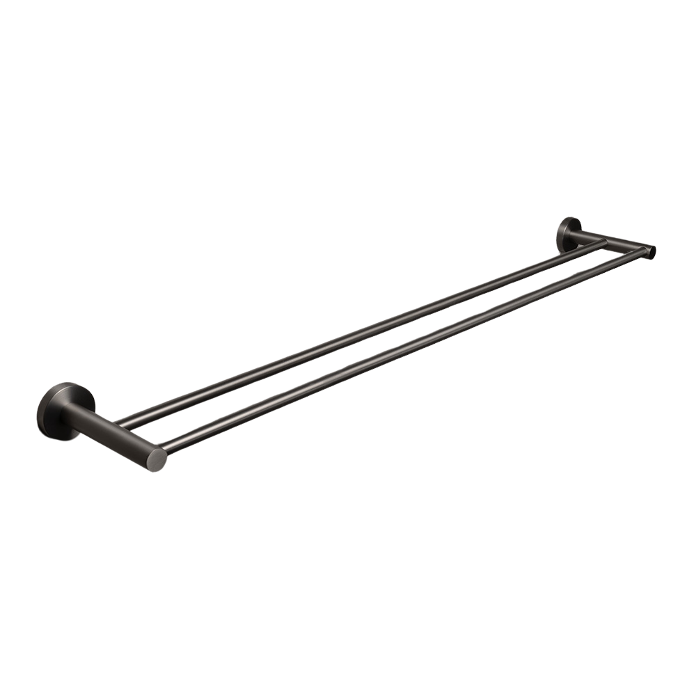 Farina 800 Double Towel Rail Brushed Gunmetal