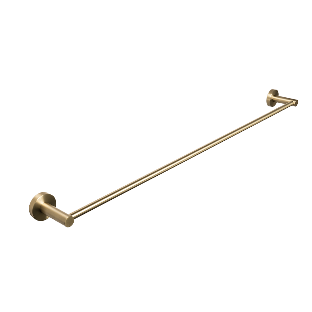 Farina 800 Single Towel Rail Brushed Brass Gold