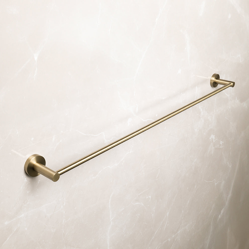 Farina 800 Single Towel Rail Brushed Brass Gold