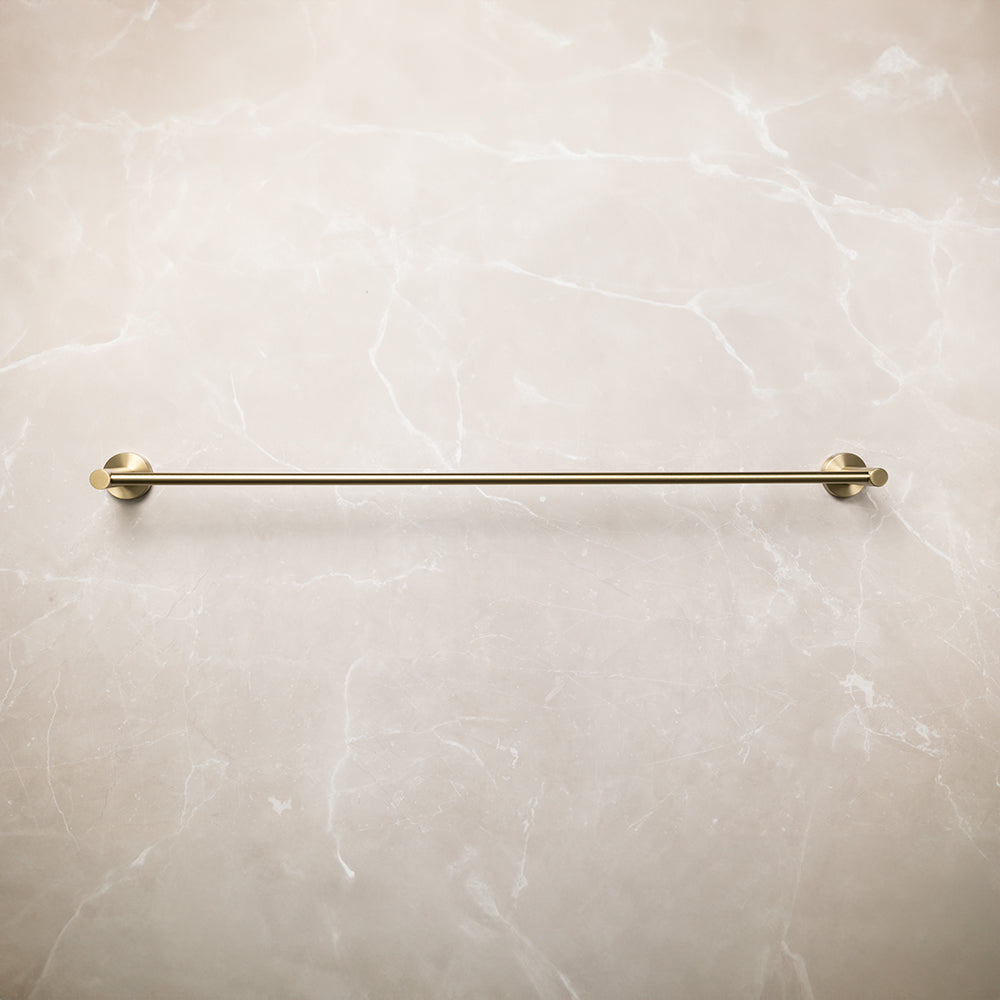 Farina 800 Single Towel Rail Brushed Brass Gold
