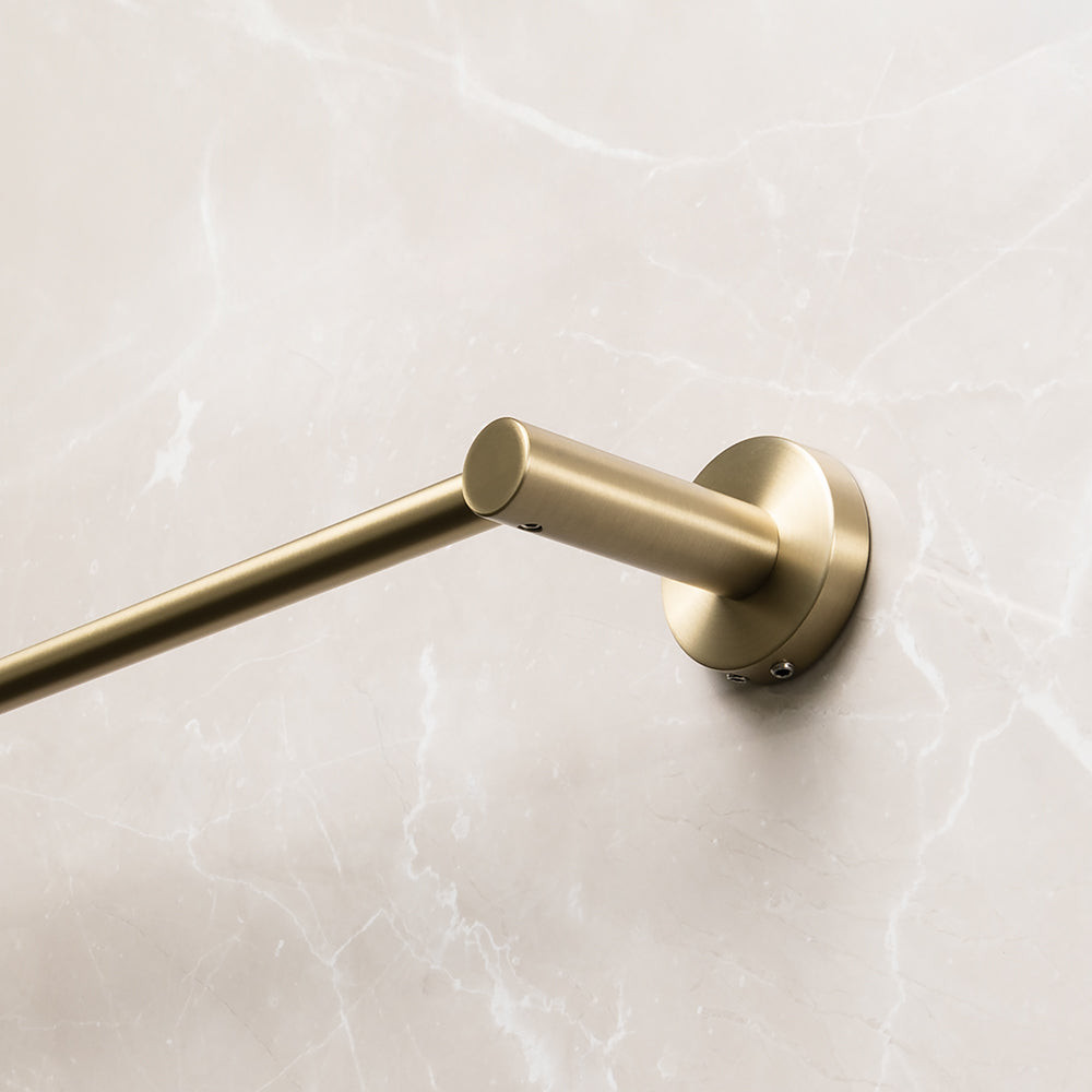 Farina 800 Single Towel Rail Brushed Brass Gold