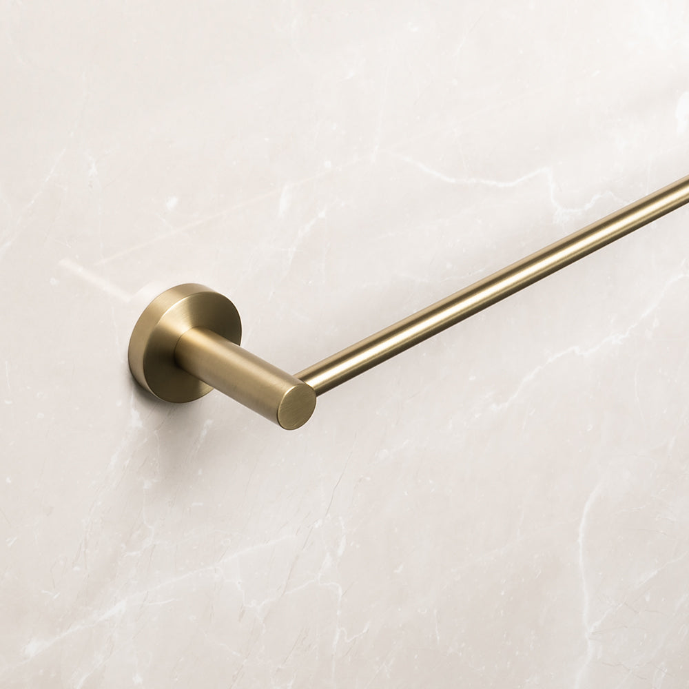 Farina 800 Single Towel Rail Brushed Brass Gold