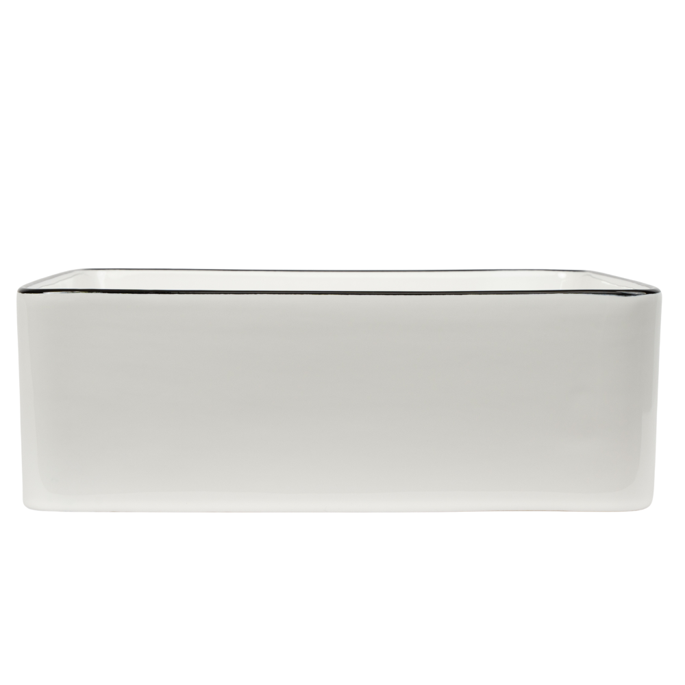 Celeste Gloss White with Black Rim Square Basin CLEARANCE