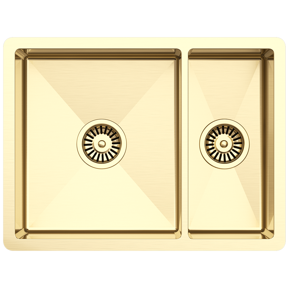 Brushed Brass Gold Clara 595x450 Single & Mini Bowl Sink