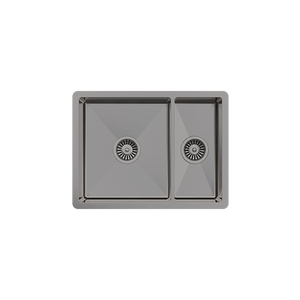 Brushed Gunmetal Clara 595x450 Single & Mini Bowl Sink - Brushed Gunmetal