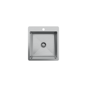 Kayla 450x500 Single Bowl Tap Landing Sink - Brushed Stainless Steel