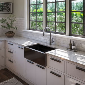 Boden Belfast Brushed Gunmetal Farmhouse Sink - Brushed Gunmetal